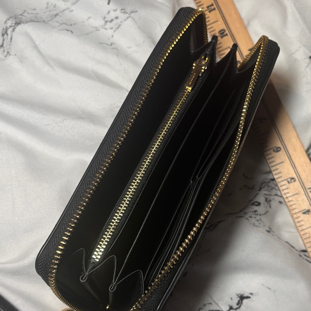 Coach Black Leather Wallet with Gold Accents - Picture 7 of 10